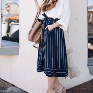 Banana Republic Navy Striped Mini Skirt